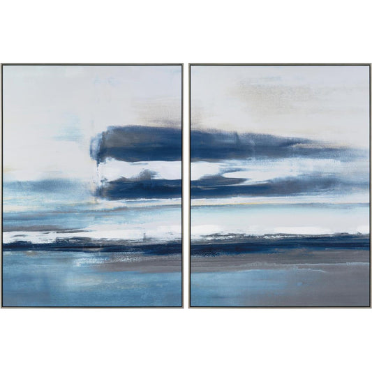 Carol Benson-Cobb's Horizon's Break Diptych by John-Richard in silver. Made from unique in a transitional style.