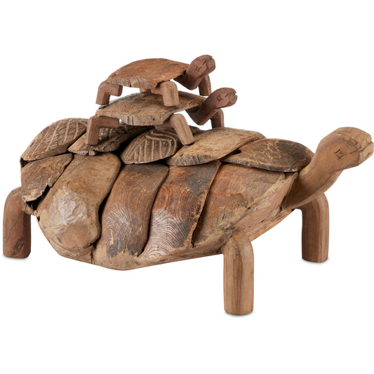 Turtle Set by Currey and Company in natural. Made from wood in a rustic style.