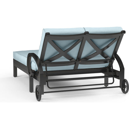Monterey Outdoor Double Chaise by Sunset West in browns. Made from aluminum in a cottage & farmhouse style.
