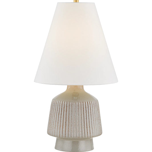 King Table Lamp by Hudson Valley in aged brass, ceramic coccon. Made from ceramic in a unique style.
