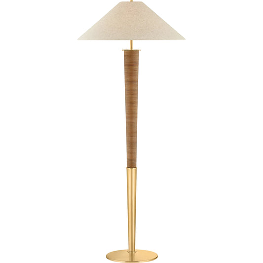 Bohicket Floor Lamp by Hudson Valley in aged brass. Made from steel in a unique style.