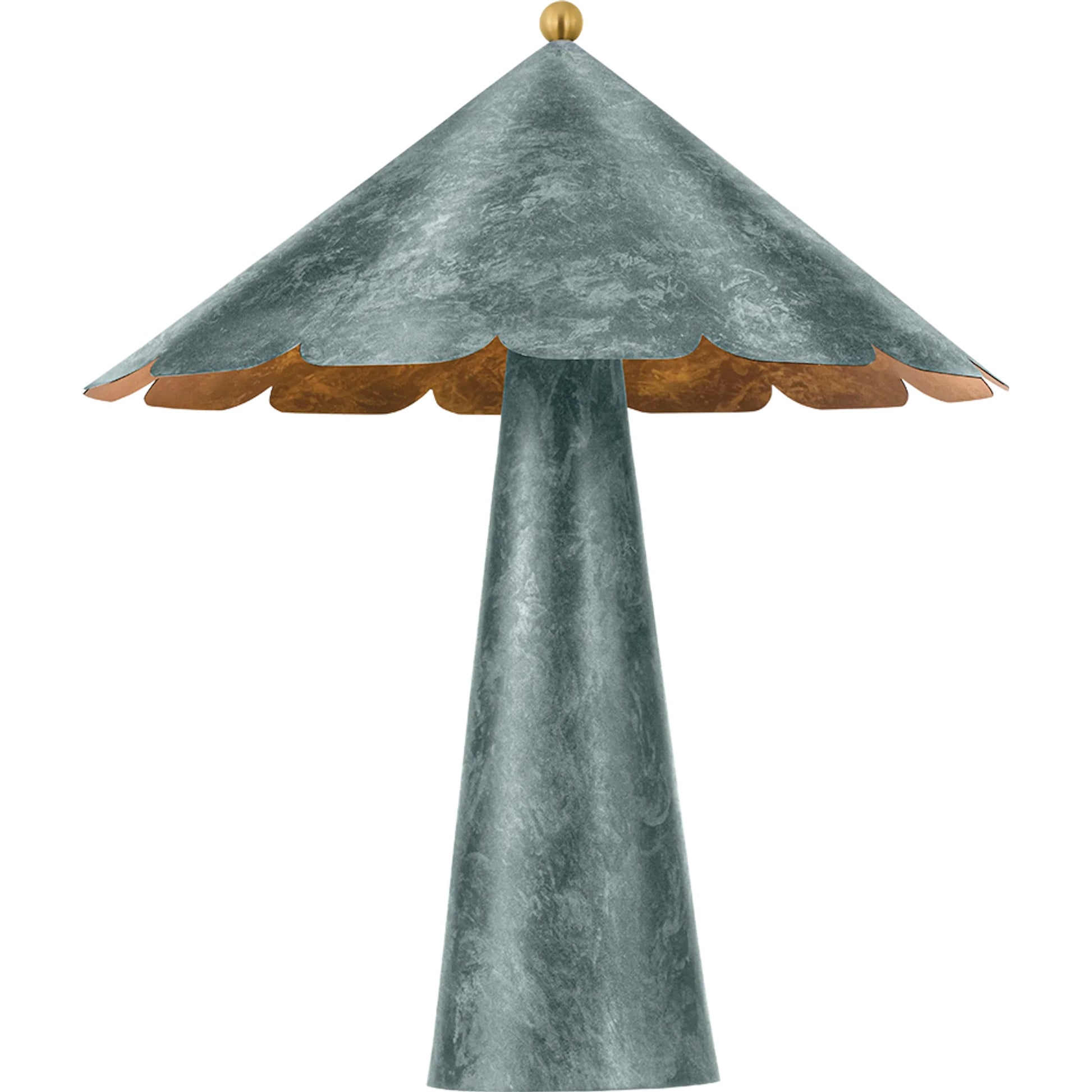 Folly Beach Table Lamp by Hudson Valley in verdigris. Made from steel in a unique style.