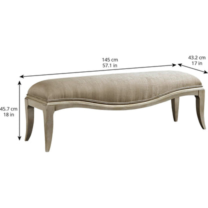 Starlite Bed Bench by A.R.T. Furniture in silver and peri. Made from parawood solids, primavera veneer in a transitional style.