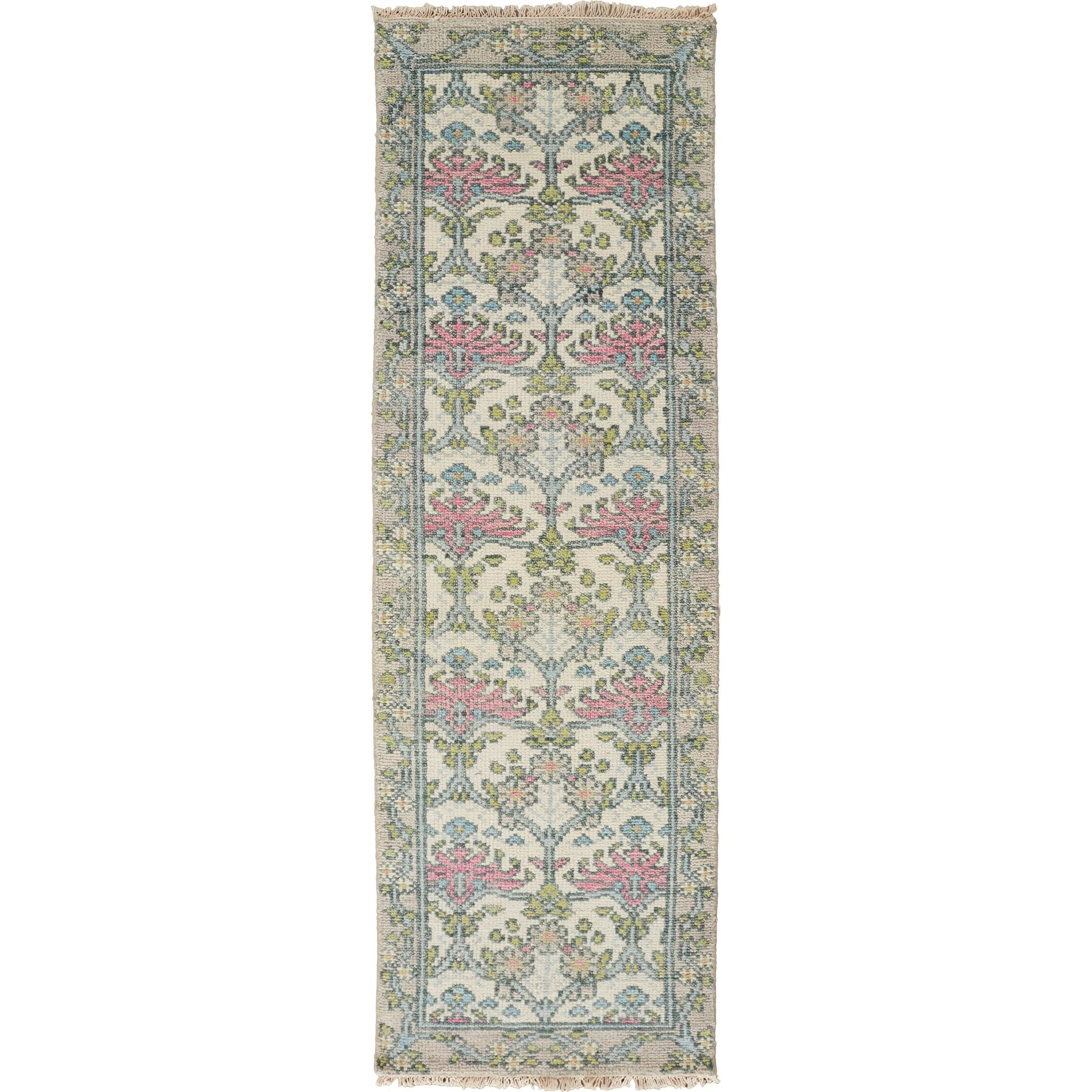 Beall Traditional & Botanical Rug - 6714F by Feizy in ivory, pink, green. Made from wool in a unique style.