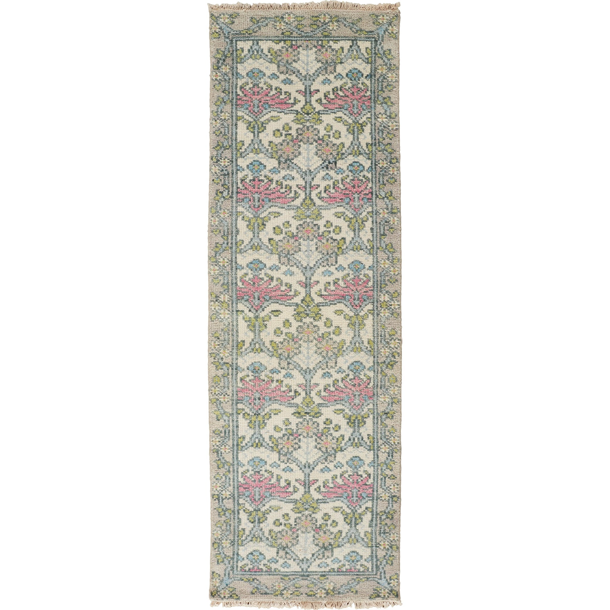 Beall Traditional & Botanical Rug - 6714F by Feizy in ivory, pink, green. Made from wool in a unique style.