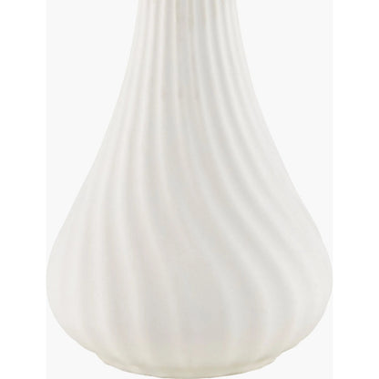 Cabezon Accent Table Lamp by Livabliss in white. Made from concrete, linen, iron in a modern style.