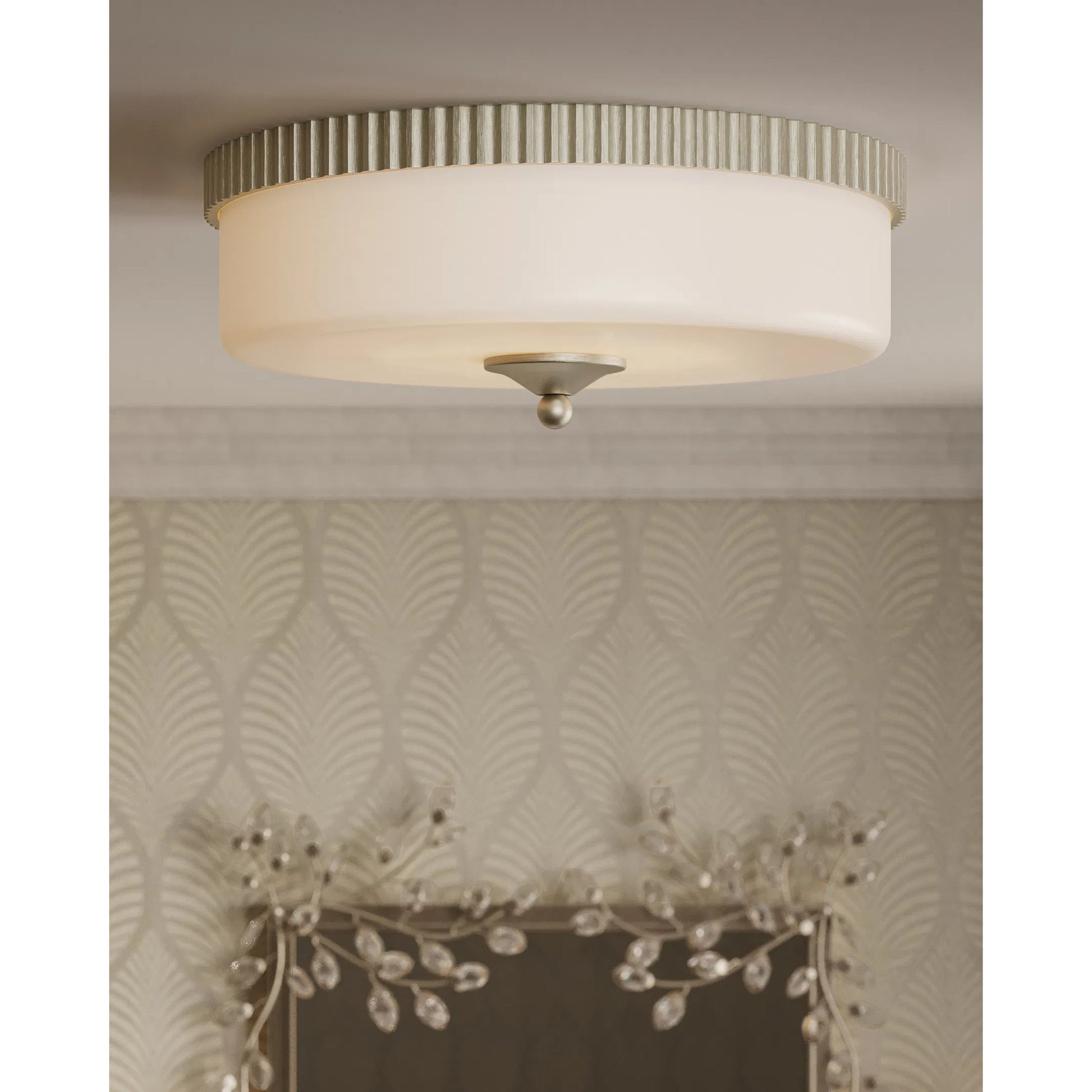 Forget-Me-Not Mirror by Currey and Company. Made from crystal, metal, glass in a modern style.