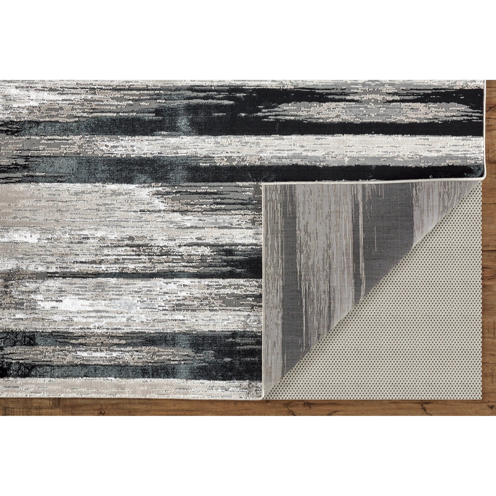 Micah Rug - 3338F by Feizy in black, silver, gray. Made from polyester, polypropylene in a unique style.