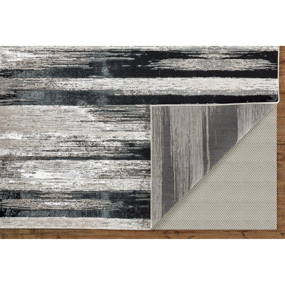 Micah Rug - 3338F by Feizy in black, silver, gray. Made from polyester, polypropylene in a unique style.