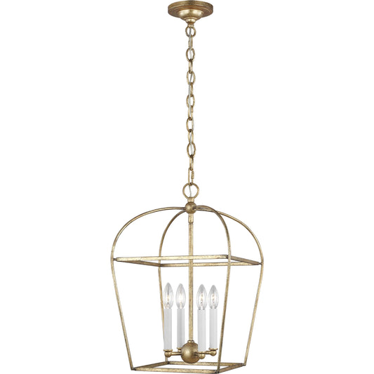 Stonington Small Lantern by Visual Comfort & Co. in antique gild. Made from steel in a unique style.