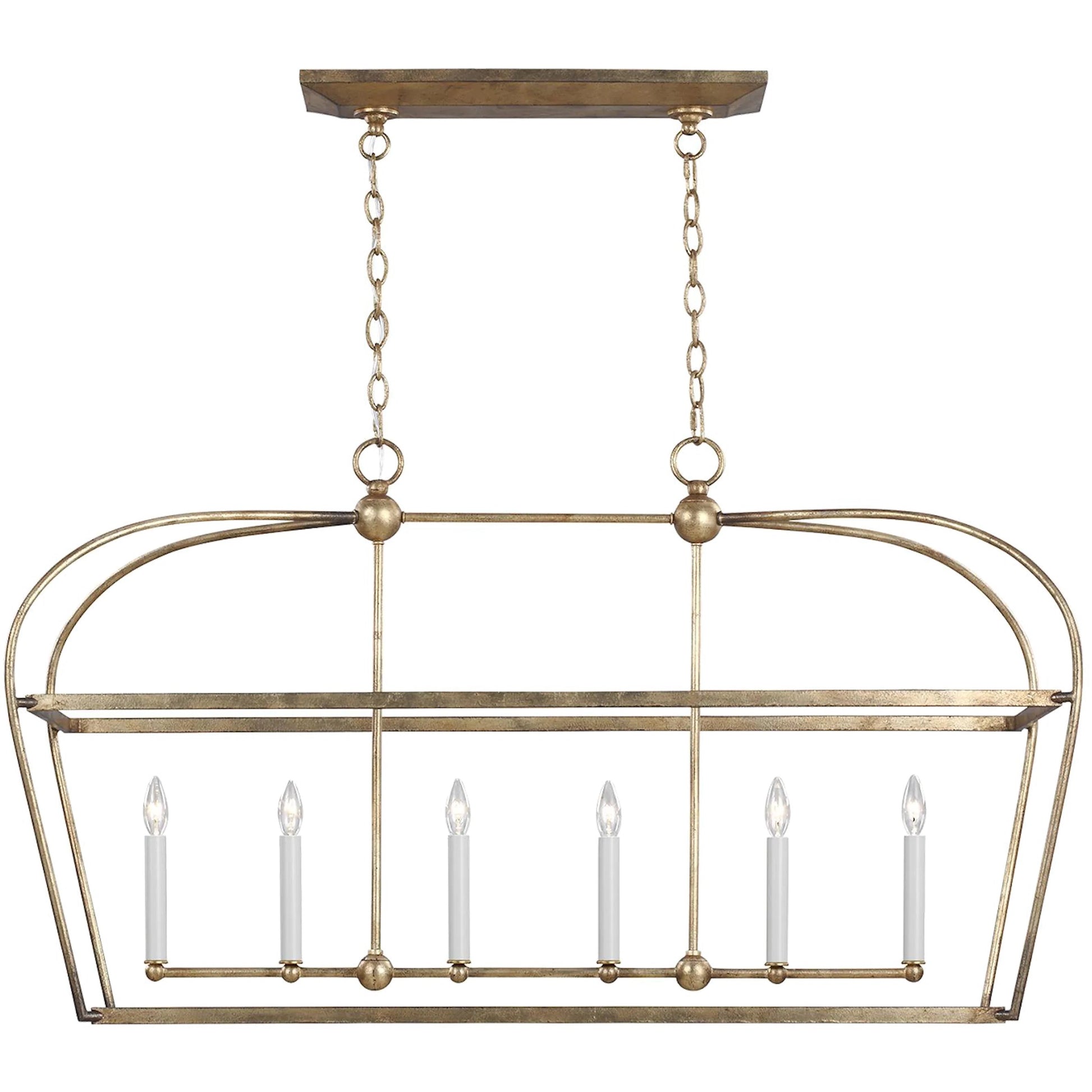 Stonington Linear Lantern by Visual Comfort & Co. in antique gild. Made from steel in a unique style.