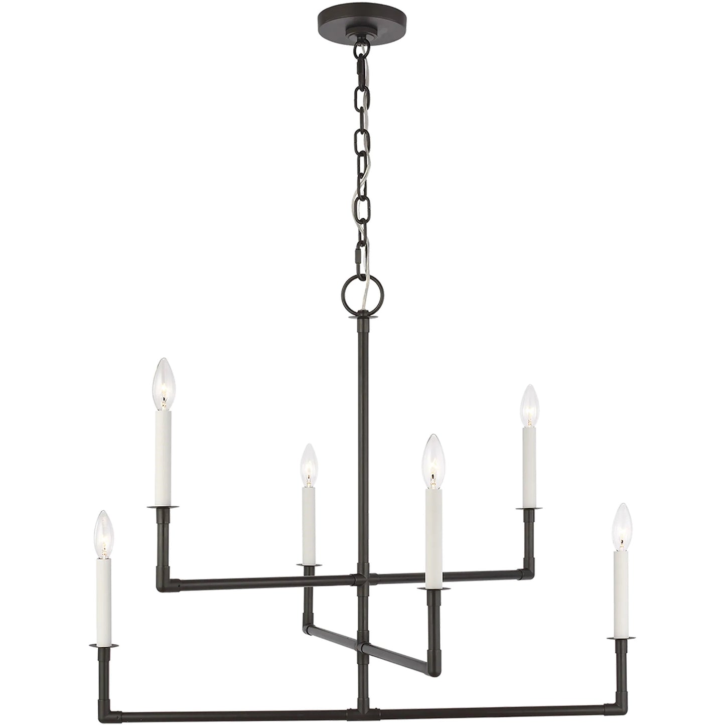 001 SI-2233992 | Primary Silo | Bayview Medium Chandelier by Visual Comfort & Co. in aged iron. Made from steel in a unique style.