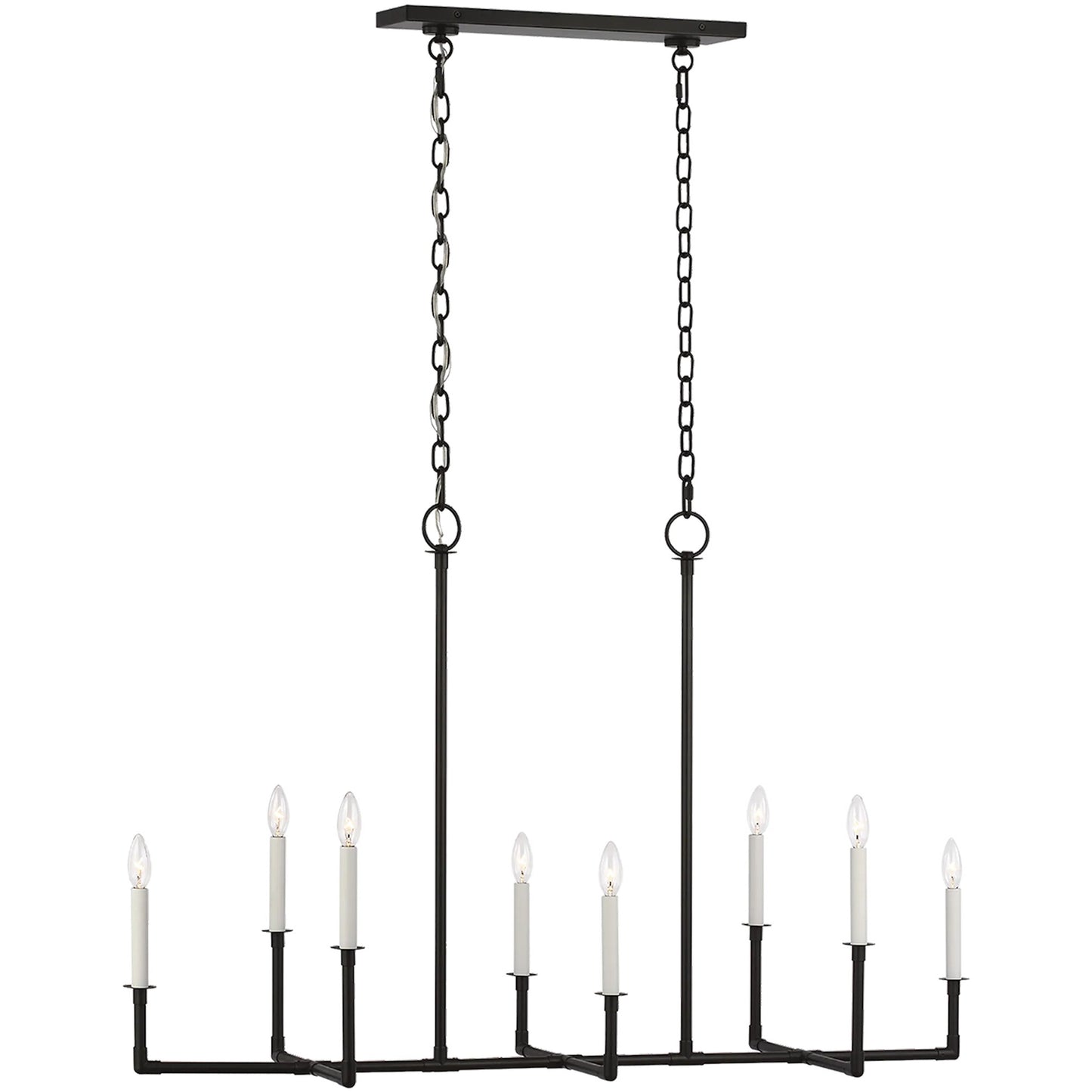 001 SI-2233996 | Primary Silo | Bayview Linear Chandelier by Visual Comfort & Co. in aged iron. Made from steel in a traditional style.