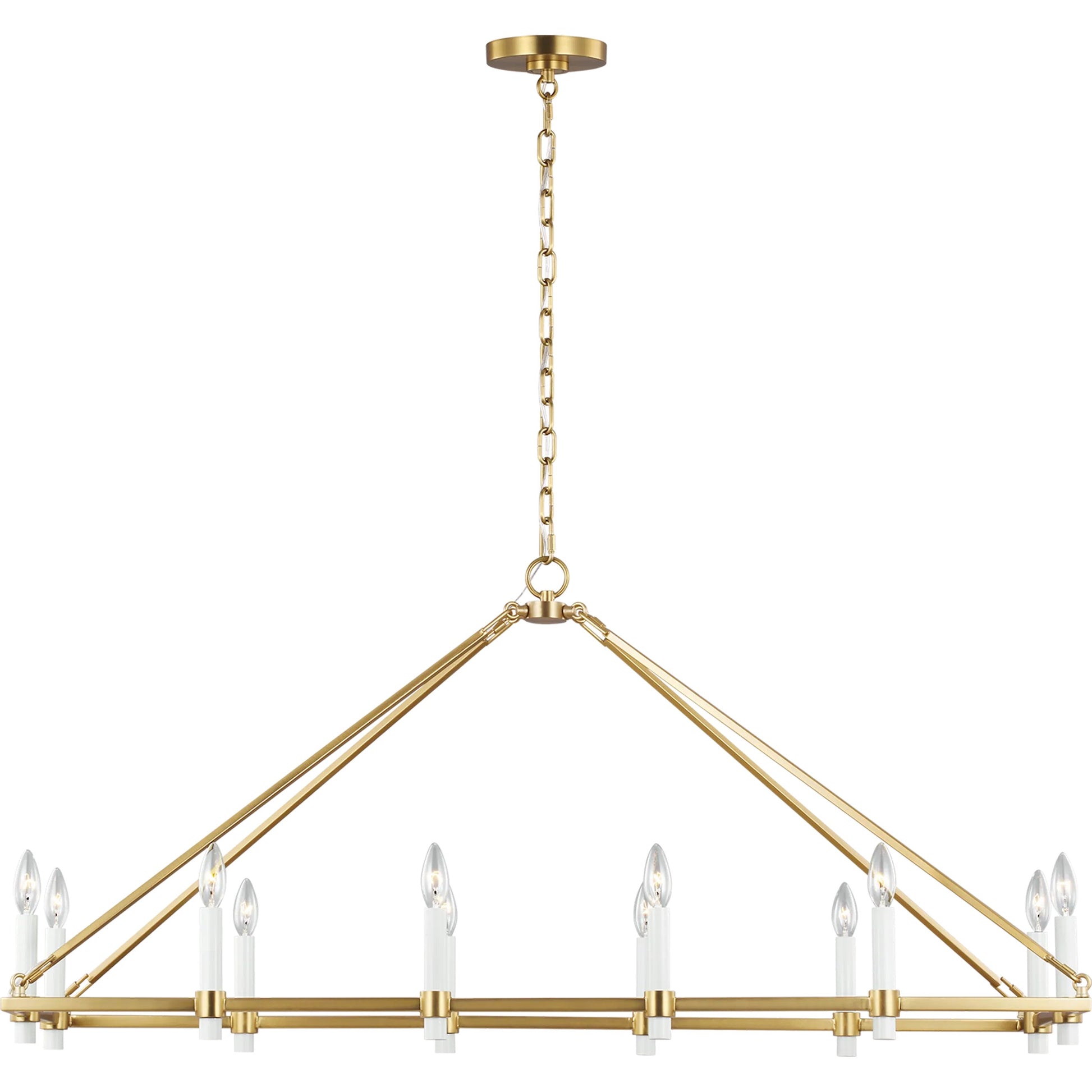 Marston Linear Chandelier by Visual Comfort & Co. in burnished brass. Made from steel in a traditional style.