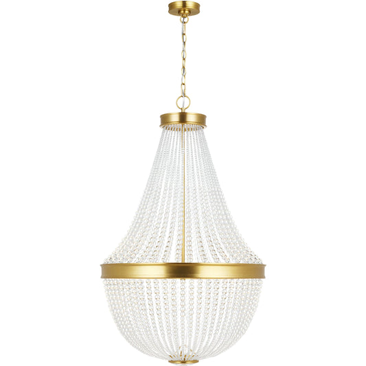 Summerhill Medium Chandelier by Visual Comfort & Co. in burnished brass. Made from steel in a unique style.