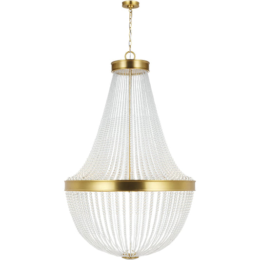 Summerhill Large Chandelier by Visual Comfort & Co. in burnished brass. Made from steel in a unique style.