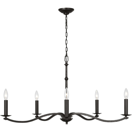 Wellen Chandelier by Visual Comfort & Co. in aged iron. Made from steel in a unique style.