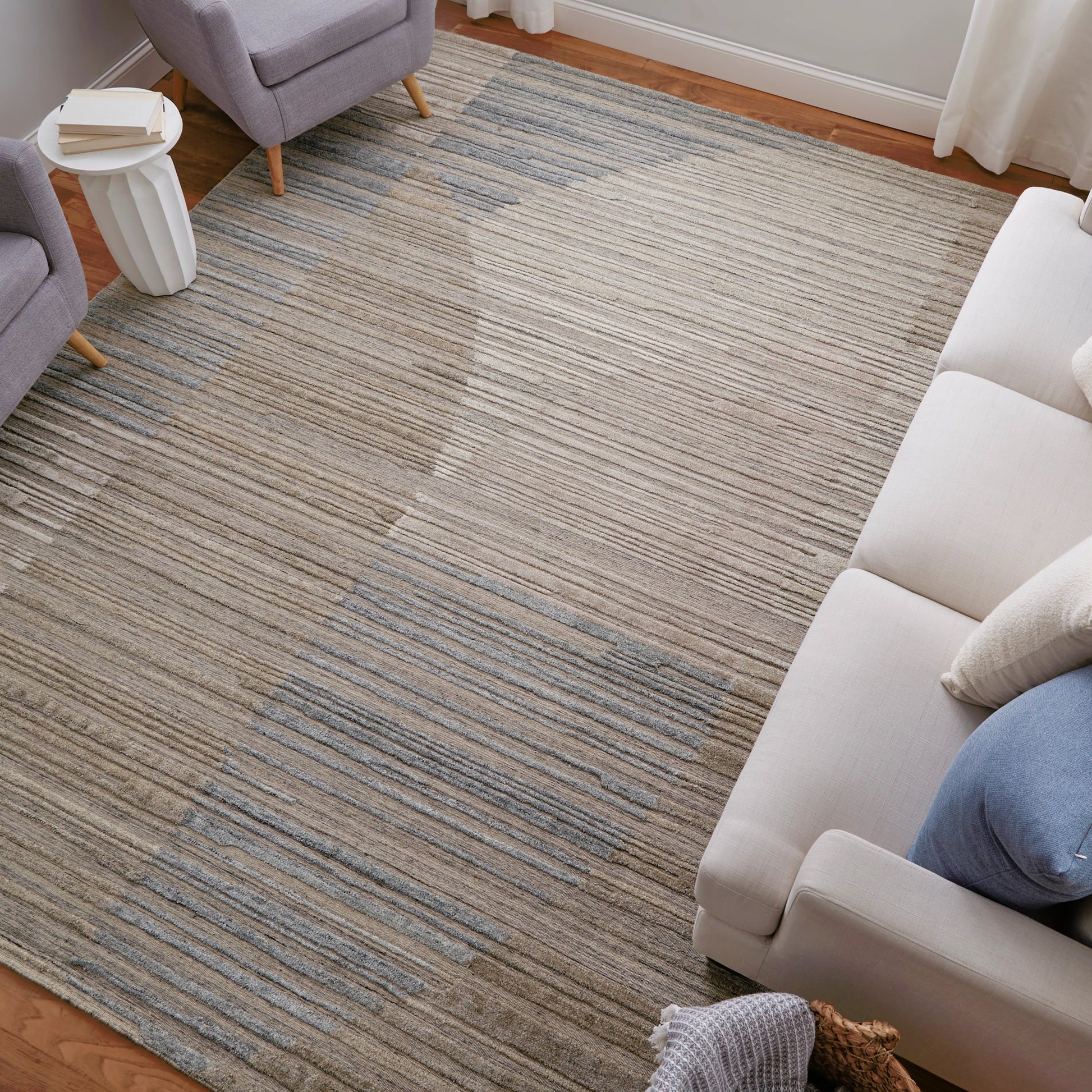 Elias Rug - ELS69FXF by Feizy in brown, blue, tan. Made from viscose, wool in a unique style.