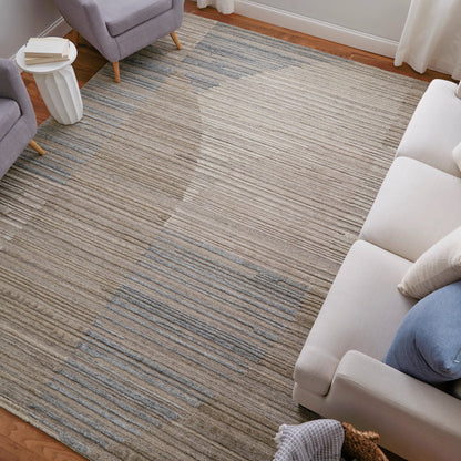 Elias Rug - ELS69FXF by Feizy in brown, blue, tan. Made from viscose, wool in a unique style.