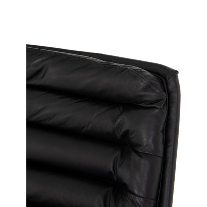 Malibu Desk Chair by Four Hands in rider black. Made from top grain leather, aluminum, 100% polyester in a modern style.