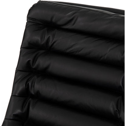 Malibu Desk Chair by Four Hands in rider black. Made from top grain leather, aluminum, 100% polyester in a modern style.