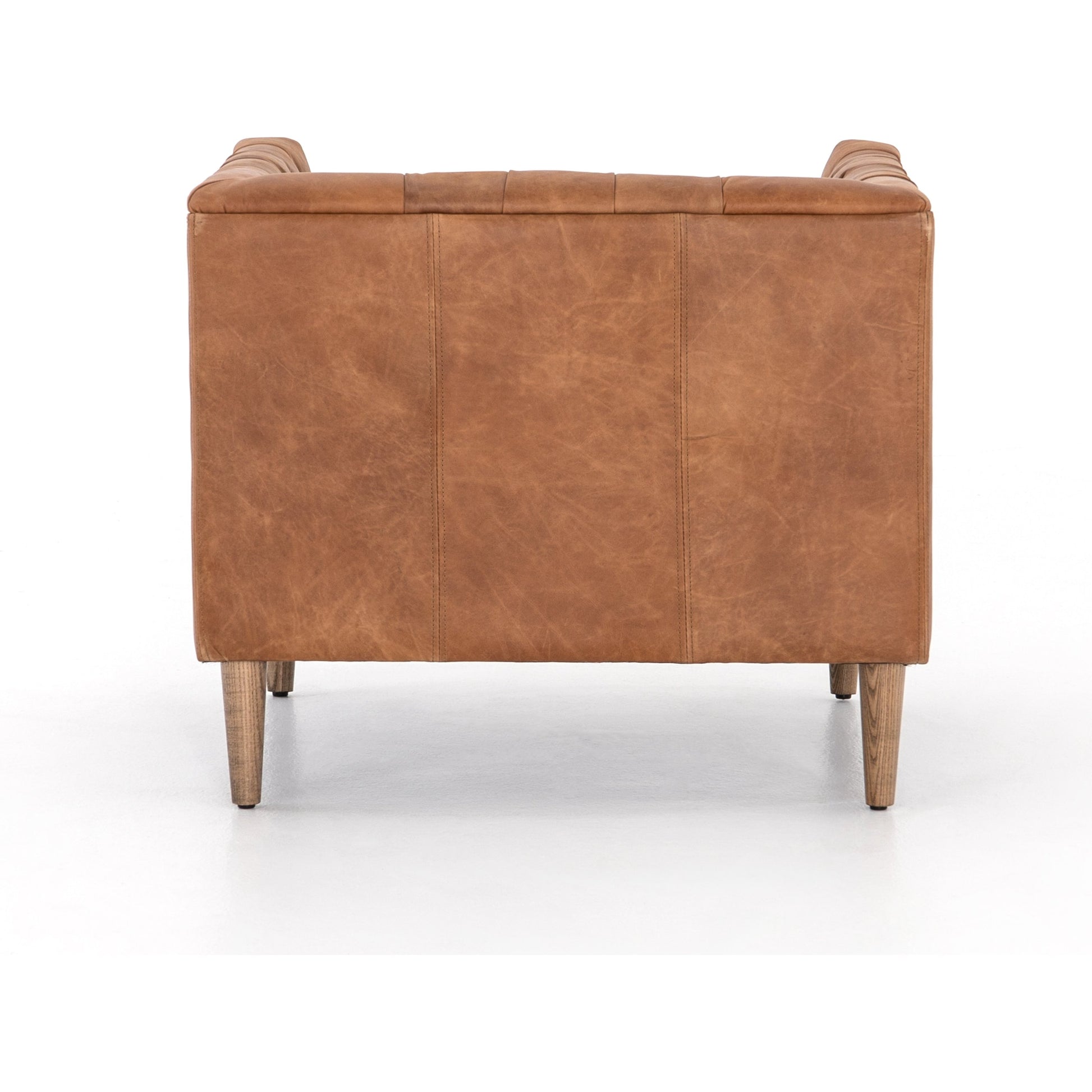 Williams Leather Chair by Four Hands in natural washed camel, weathered ash. Made from top grain leather, solid ash, 100% polyester in a rustic style.