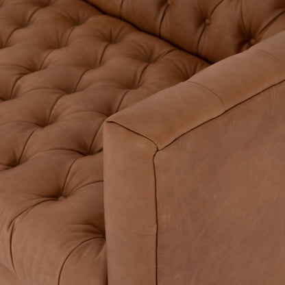Williams Leather Sofa by Four Hands. Made from top grain leather, solid ash, 100% polyester in a rustic style.