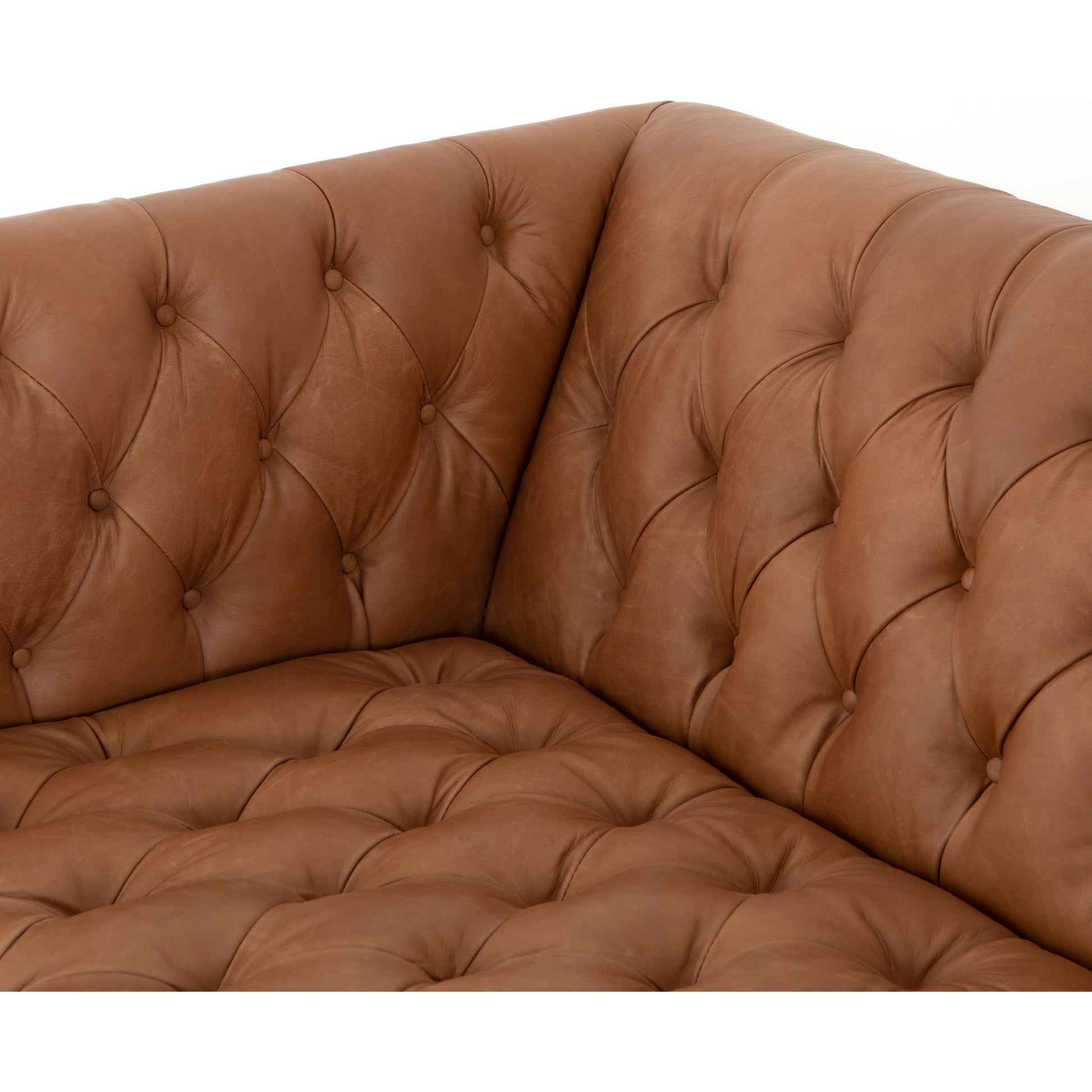 Williams Leather Sofa by Four Hands. Made from top grain leather, solid ash, 100% polyester in a rustic style.