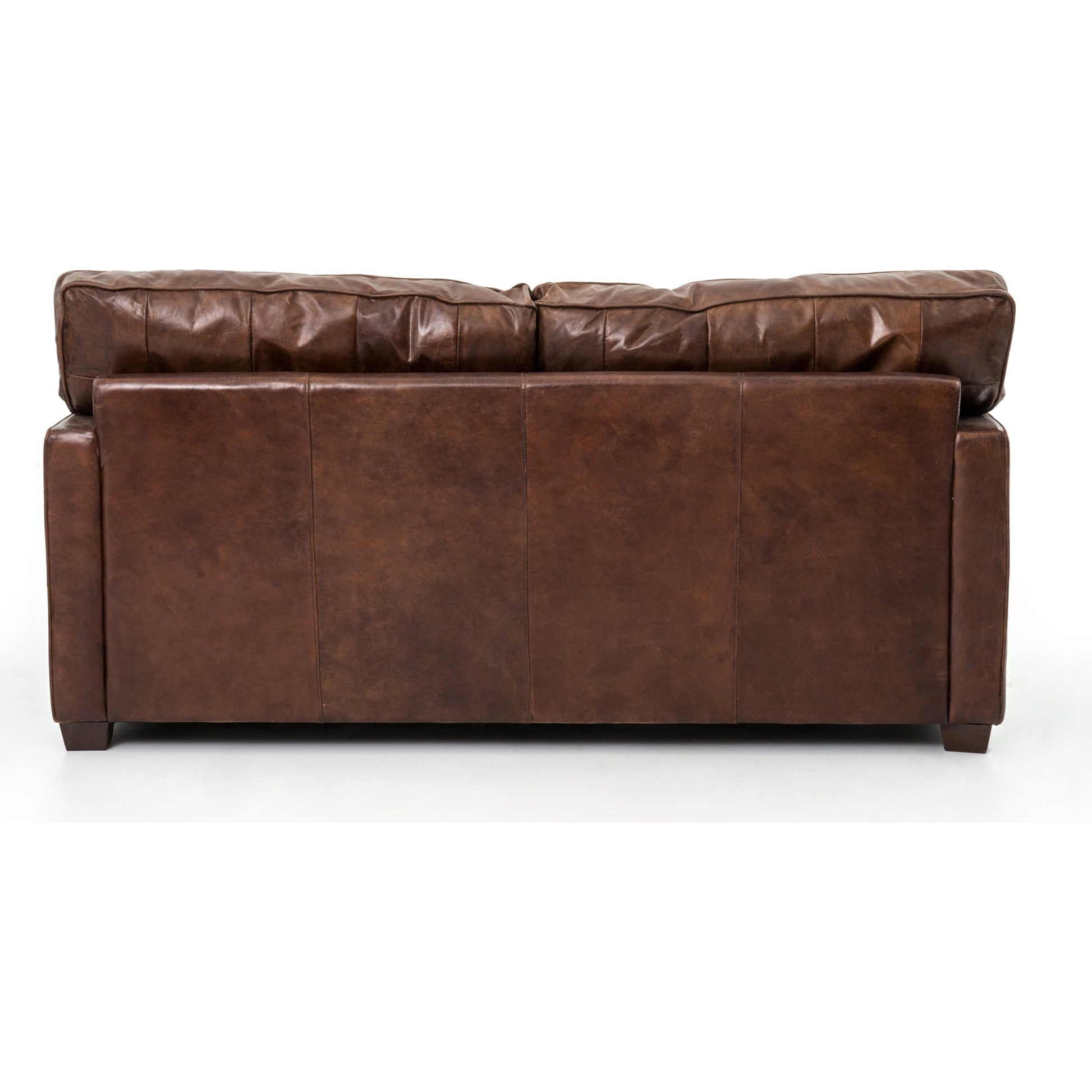 Larkin Sofa by Four Hands in cigar, antique oak, antique brass nailhead. Made from top grain leather, solid ash, iron in a modern style.