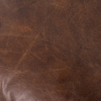 Larkin Sofa by Four Hands in cigar, antique oak, antique brass nailhead. Made from top grain leather, solid ash, iron in a modern style.