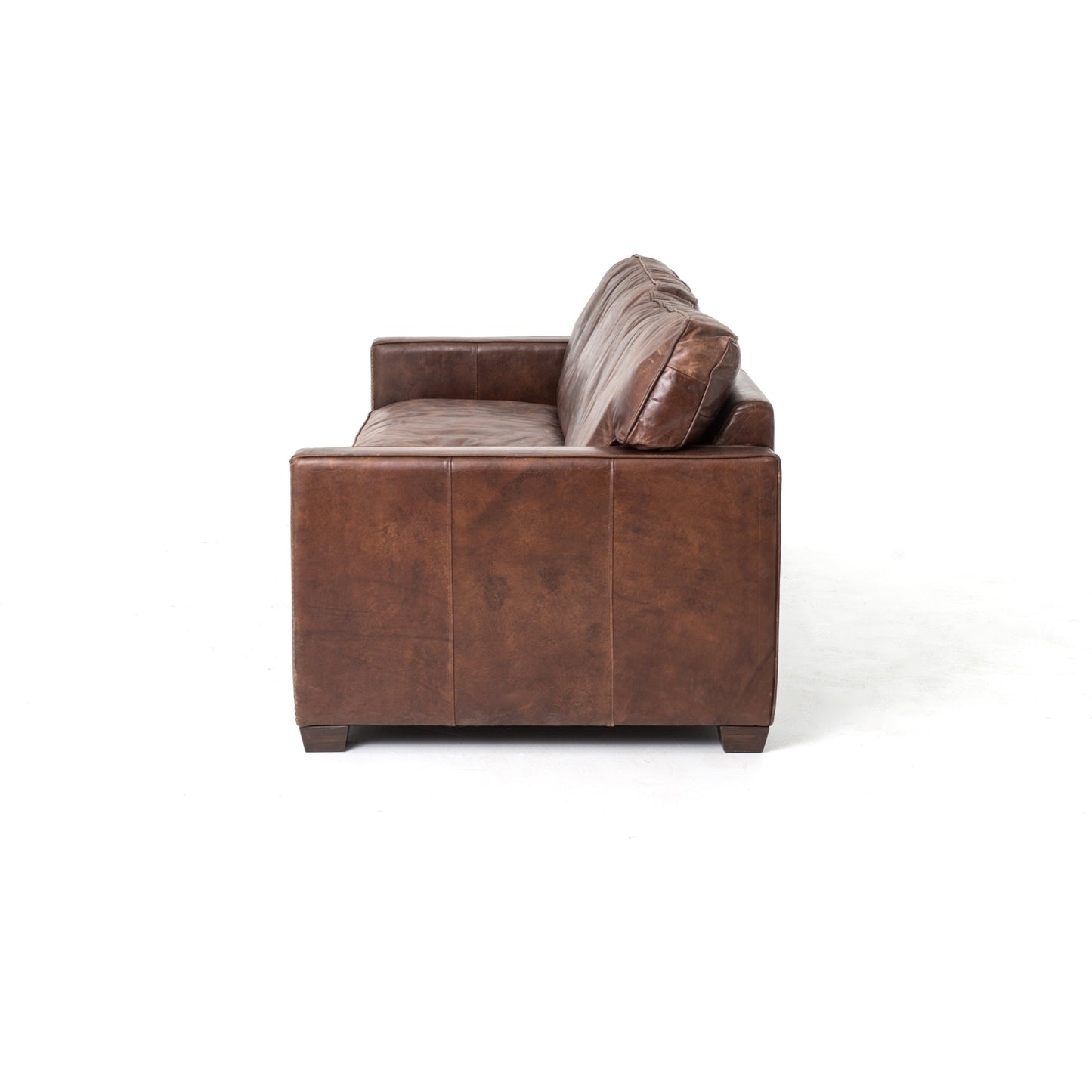 004 SR-369104 | Additional Silo | Larkin Sofa by Four Hands in cigar, antique oak, antique brass nailhead. Made from top grain leather, solid ash, iron in a modern style.