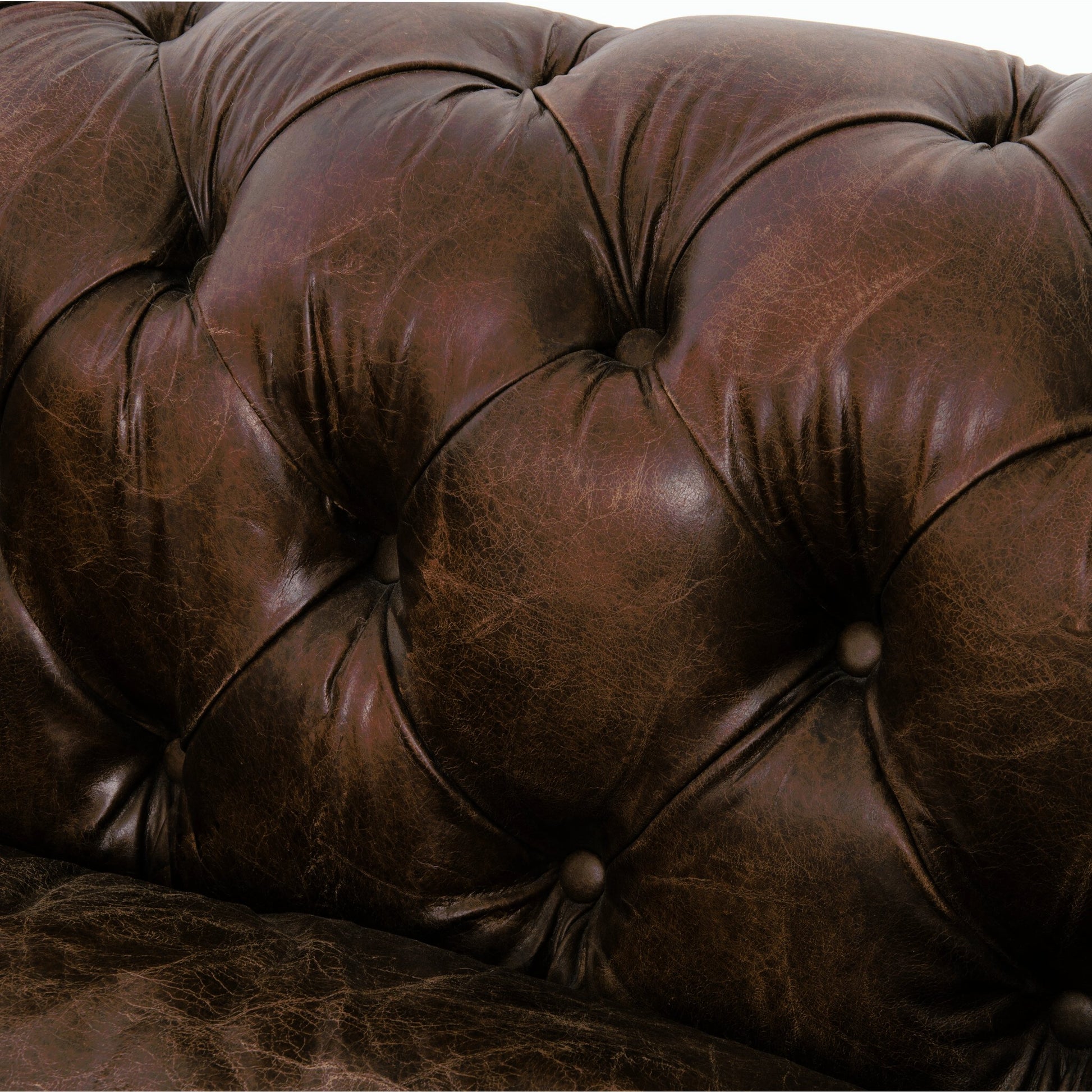 Conrad Sofa by Four Hands in cigar, antique oak, antique brass nailhead. Made from top grain leather, solid ash, iron in a traditional style.