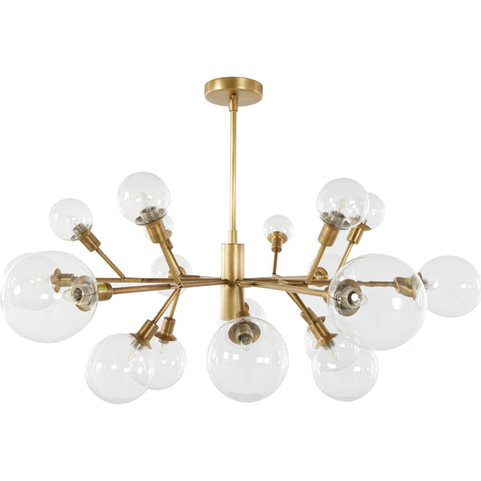 Pellman Chandelier by Four Hands in matte brass. Made from iron, thermoplastic in a modern style.