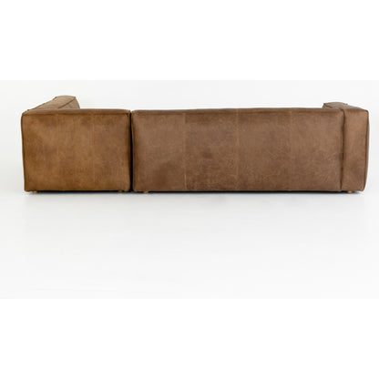 Nolita Sectional Sofa by Four Hands in natural washed. Made from top grain leather, solid ash, 100% polyester in a modern style.