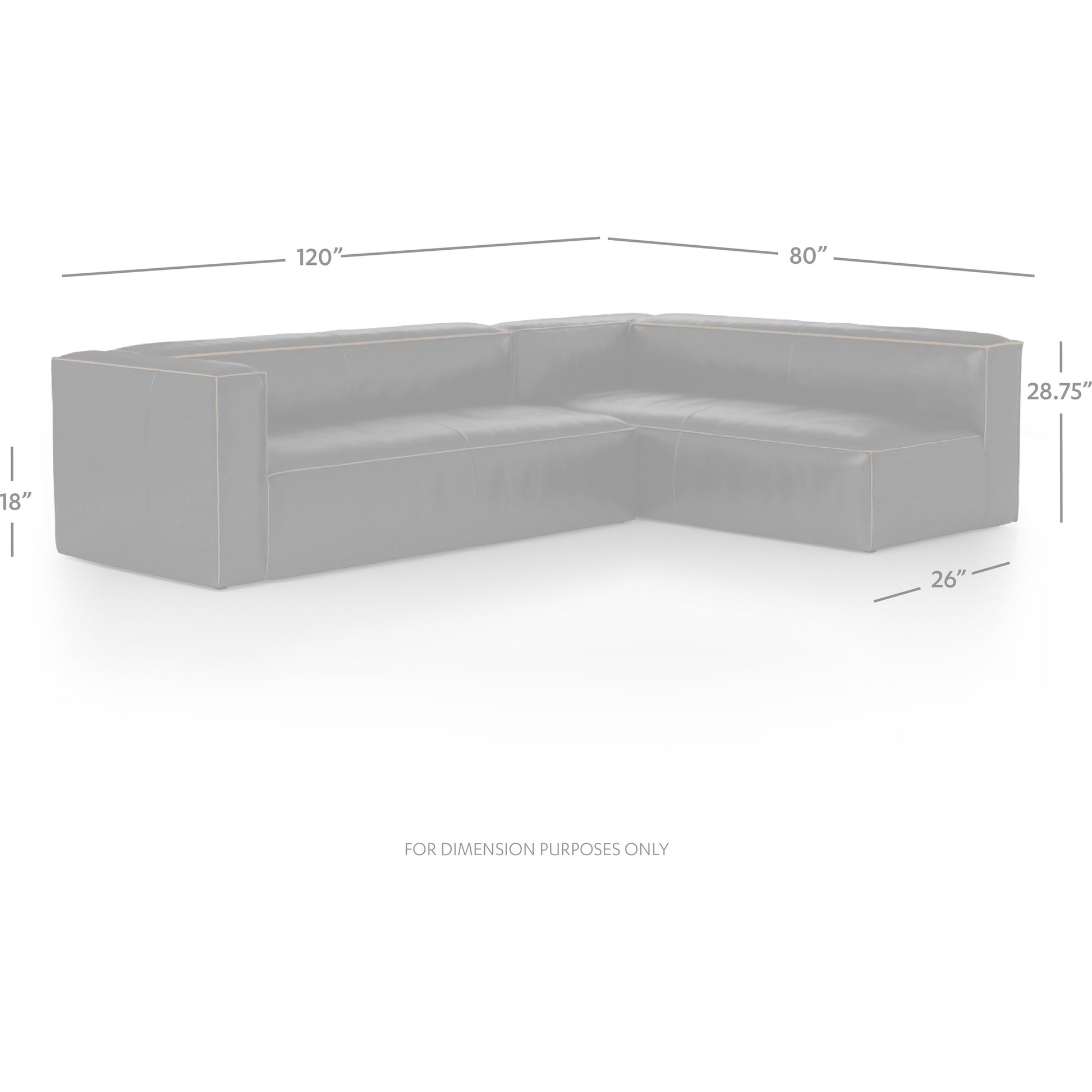 Nolita Sectional Sofa by Four Hands in natural washed. Made from top grain leather, solid ash, 100% polyester in a modern style.