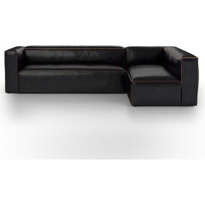 Nolita Sectional Sofa by Four Hands in natural washed. Made from top grain leather, solid ash, 100% polyester in a modern style.