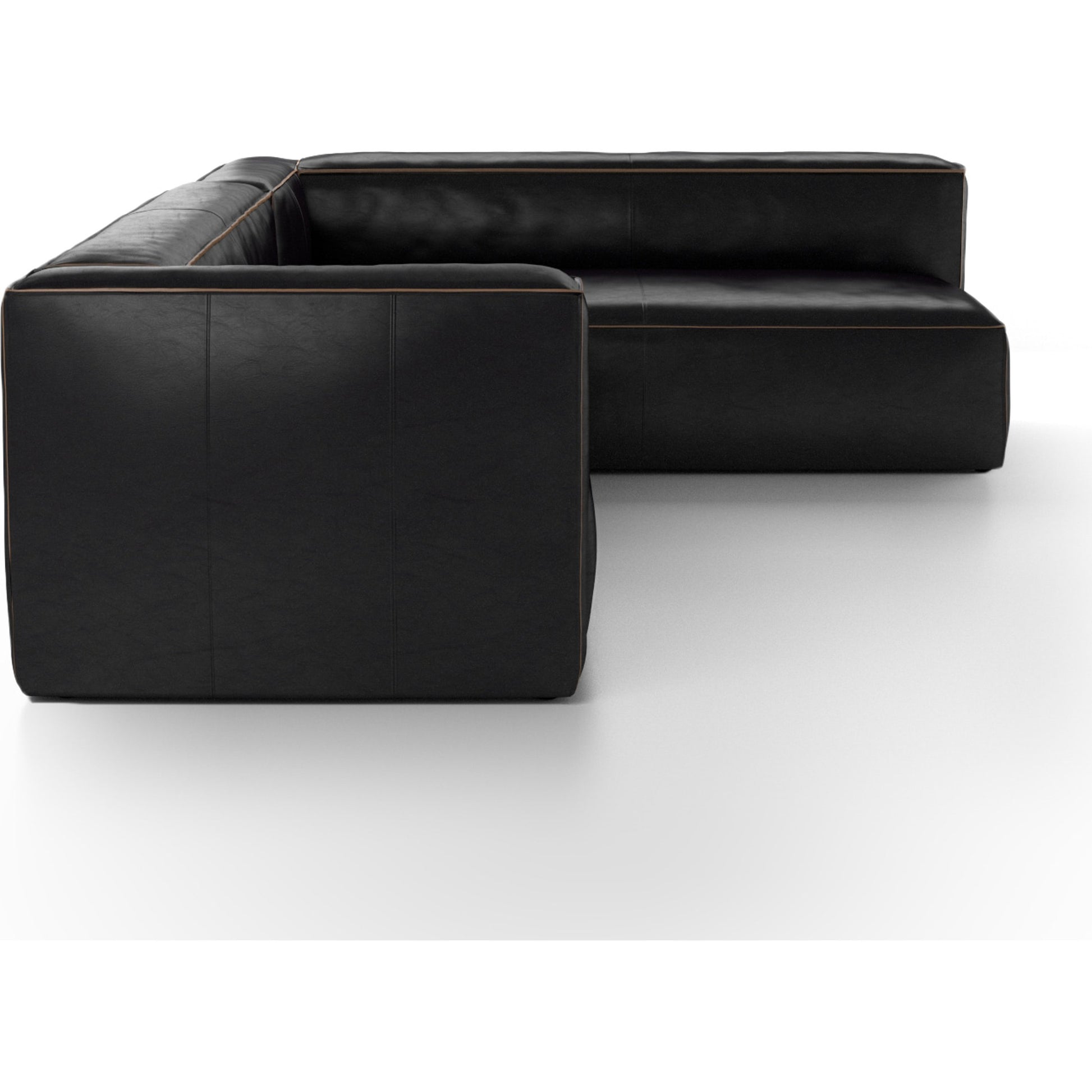 Nolita Sectional Sofa by Four Hands in natural washed. Made from top grain leather, solid ash, 100% polyester in a modern style.