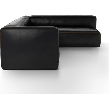 Nolita Sectional Sofa by Four Hands in natural washed. Made from top grain leather, solid ash, 100% polyester in a modern style.