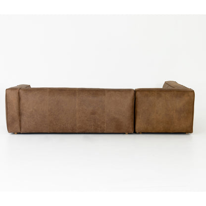 Nolita Sectional Sofa by Four Hands in natural washed. Made from top grain leather, solid ash, 100% polyester in a modern style.
