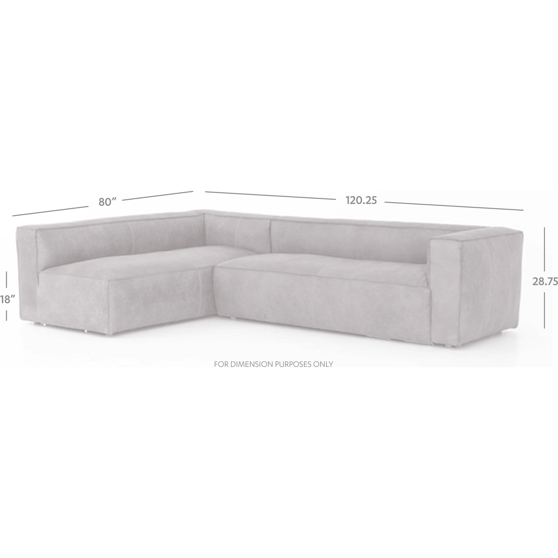 Nolita Sectional Sofa by Four Hands in natural washed. Made from top grain leather, solid ash, 100% polyester in a modern style.