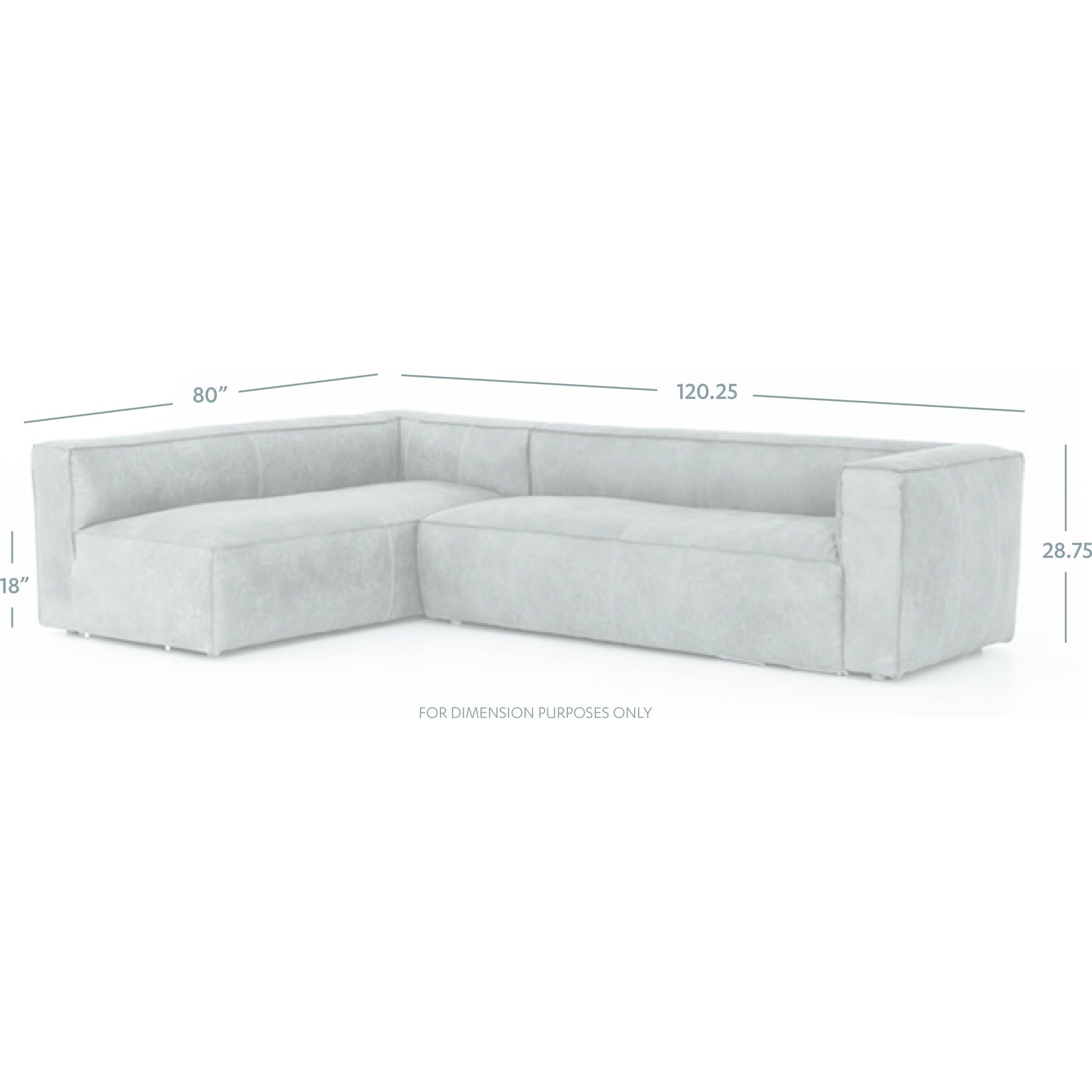 Nolita Sectional Sofa by Four Hands in natural washed. Made from top grain leather, solid ash, 100% polyester in a modern style.