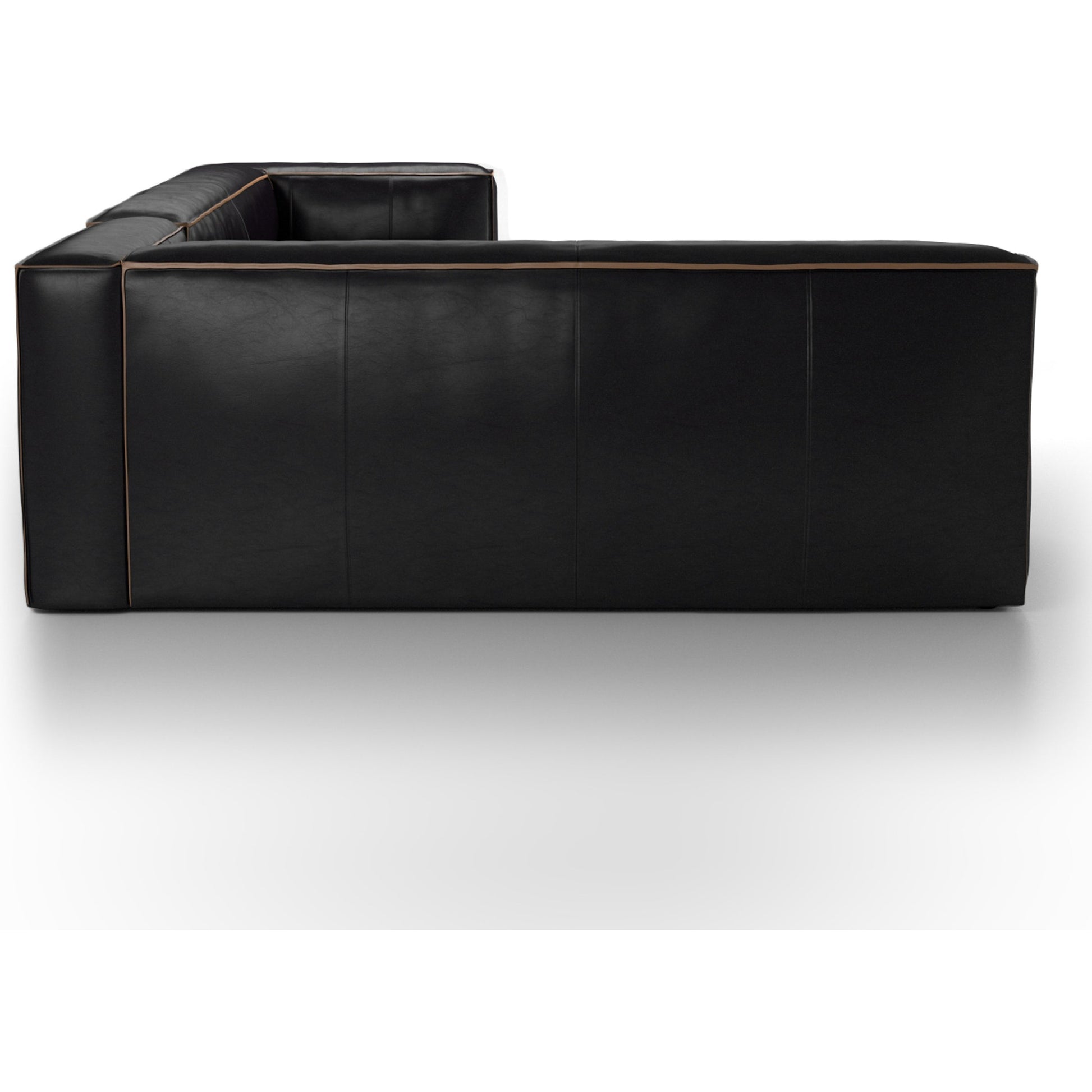 Nolita Sectional Sofa by Four Hands in natural washed. Made from top grain leather, solid ash, 100% polyester in a modern style.