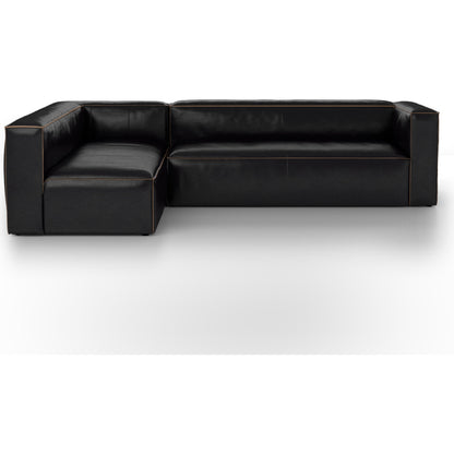 Nolita Sectional Sofa by Four Hands in natural washed. Made from top grain leather, solid ash, 100% polyester in a modern style.