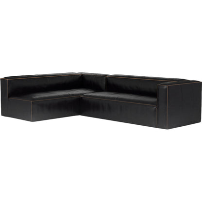 Nolita Sectional Sofa by Four Hands in natural washed. Made from top grain leather, solid ash, 100% polyester in a modern style.