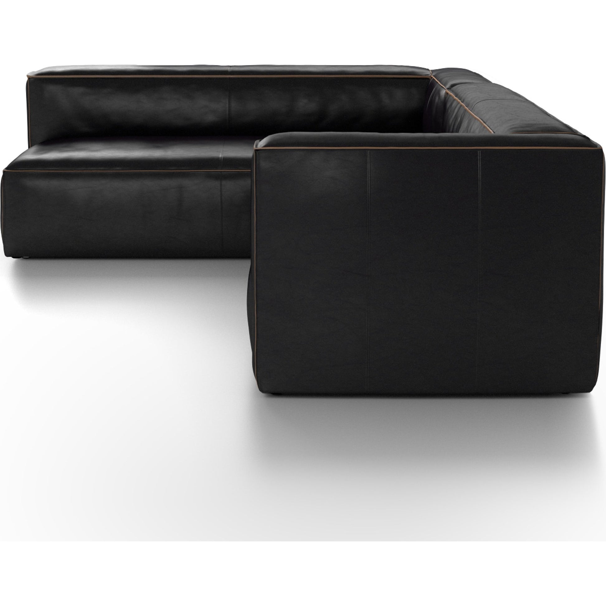 Nolita Sectional Sofa by Four Hands in natural washed. Made from top grain leather, solid ash, 100% polyester in a modern style.