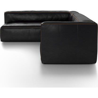 Nolita Sectional Sofa by Four Hands in natural washed. Made from top grain leather, solid ash, 100% polyester in a modern style.