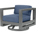 Redondo Outdoor Swivel Club by Sunset West in grays. Made from aluminum in a modern style.