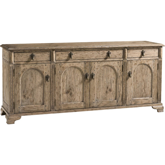 Sagehill Arched-Door Credenza by Jonathan Charles in timberon grey oak. Made from oak in a traditional style.