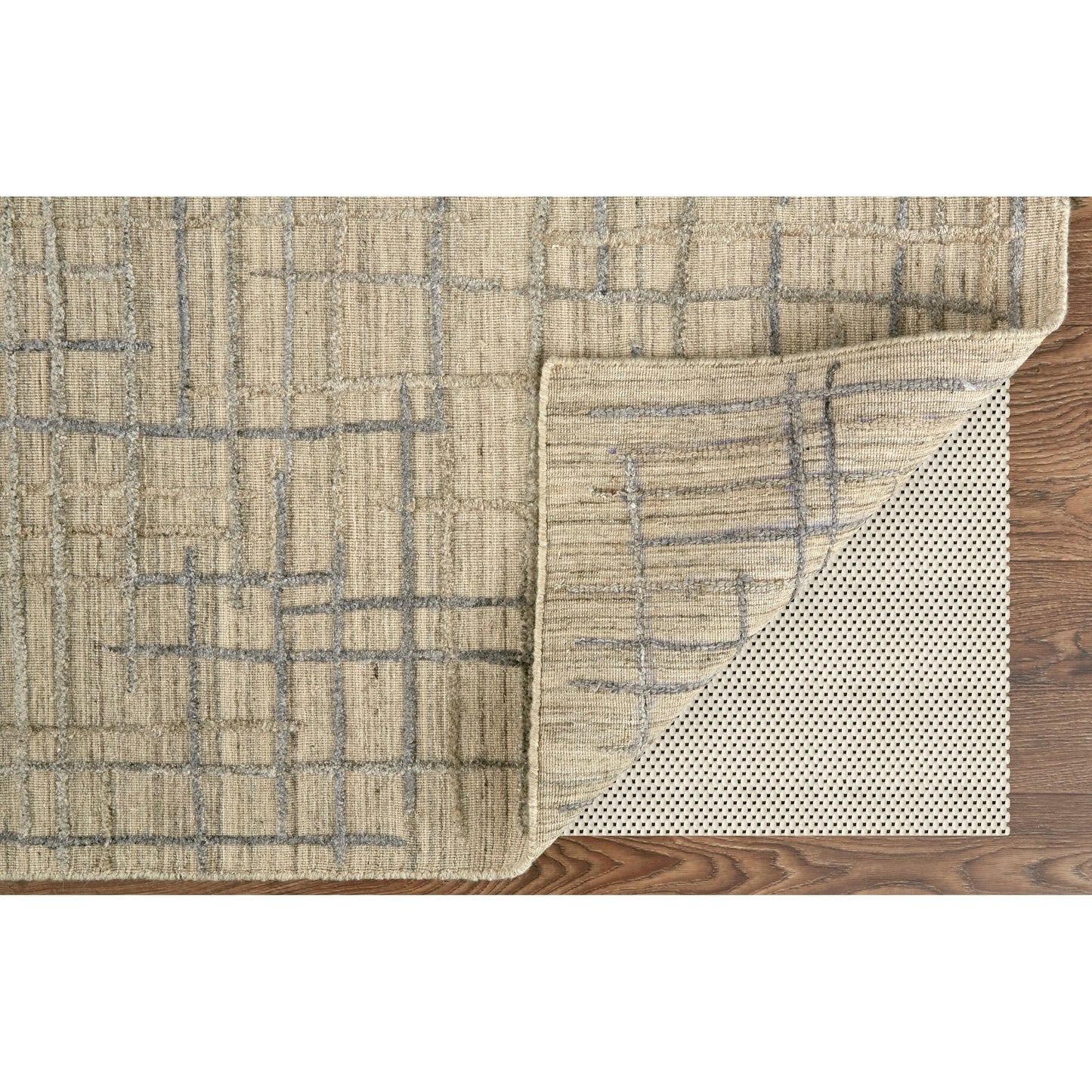 006 SI-2158983,SI-2158984,SI-2158985,SI-2158987,SI-2159169,SI-2159170 | Closeup | Kirkwood Transitional Rug - T08T8001 by Thom Felicia by Feizy Rugs in tan, silver. Made from viscose, wool in a unique style.