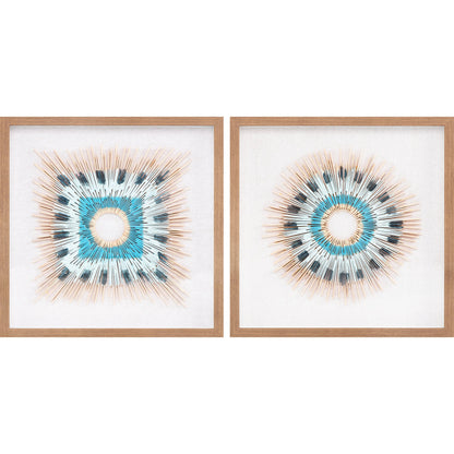 Chromatic - 28016 (Set of 2) by Surya in blue and textured. Made from wood, 100% polystyrene in a eclectic & global style.
